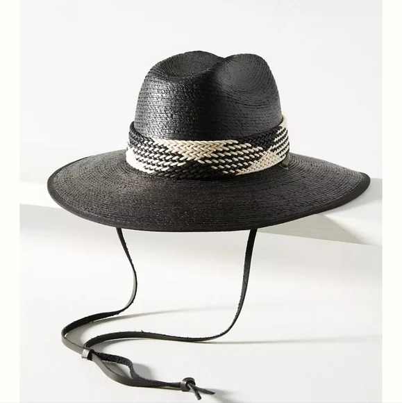 Anthropologie Front-Tie Straw Rancher - black What to wear? We main image 2